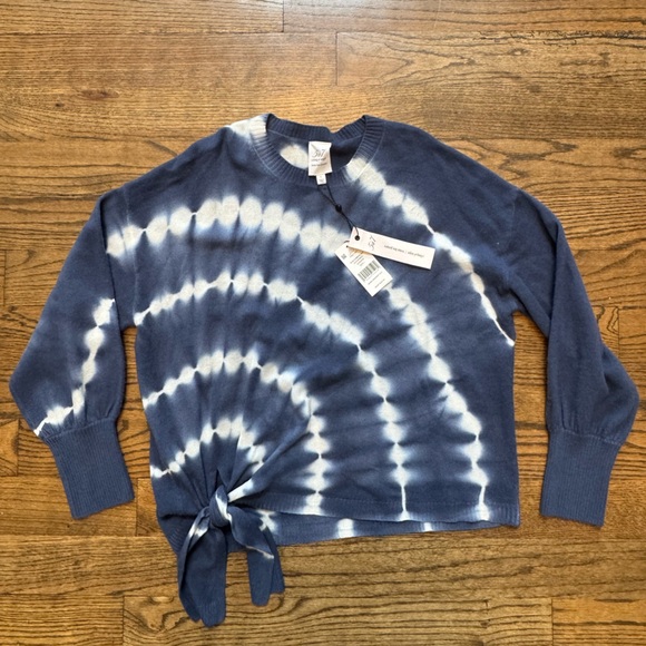 Cinq à Sept Navy & White Tie-Dye Sweater – Large – NWT - Picture 1 of 6